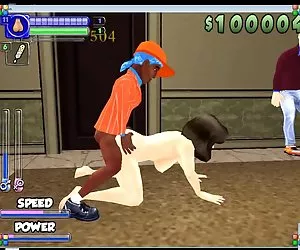 Tóc Khiêu dâm với các ngôi sao vàng và thô tục nam. Mulatto cô gái khiêu dâm